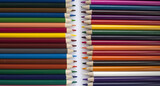 Fototapeta Tęcza - color pencils on white background