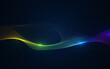 © Majri - Colorful wave abstract background with particle technology concept. Dynamic and glowing light vector design template can use for cover music poster, flyer, web banner, presentation business