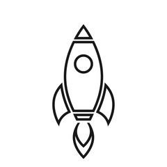 Wall Mural - rocket line icon. starting business, beginning and startup symbol. web design element