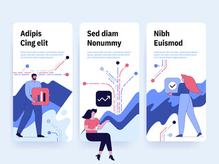 Mobile app development concept, mobile app onboarding screens