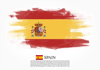 Textured and vector flag of Spain drawn with brush strokes. Texture and vector flag of Spain drawn with brush strokes.