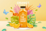 Juice ad in 3d paper cut design