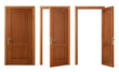 © Pixel-Shot - Set of doors on white background. Different stages of opening