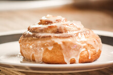 Delicious Hot Cinnamon Roll With Icing