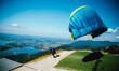 paragliding in the mountains takeoff