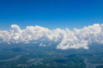 Wall Mural - Aerial view of river in Thailand