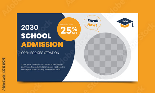Fotografía Back to school admission offer social media banner design template Premium vecto