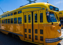Historic Yellow Streetcar, San Francisco, California,USA