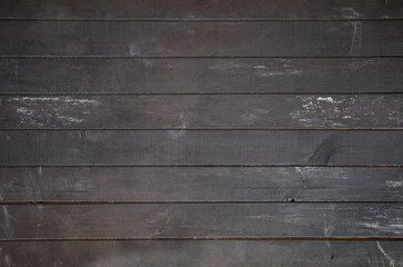  Horizontal black wood background. Old dark wooden background with black wood texture. Dark wood texture panel with horizontal planks.