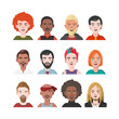 © nesenili - Set of Men Avatars. Twelve Characters from Different Subcultures and Social Strata.  Laughing Beautiful Men with Names. Diversity of Cultures. Vector Illustration.