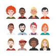 © nesenili - Set of Men Avatars. Twelve Characters from Different Subcultures and Social Strata. Raising an Eyebrow Men with Names. Diversity of Cultures. Vector Illustration.