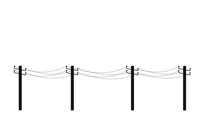 Power transmission high voltage pylon. Wireframe low poly mesh   illustration