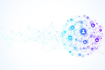 Internet connection background, abstract sense of science and technology graphic design. Global network connection illustration