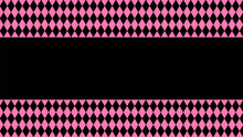 Pink Black Rhombus Pattern For Background, Cosmetics Banner Background, Black Pink In Pattern Diamond Rhomb Shape