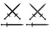 Fototapeta  - Cross swords icon. Medieval knight weapon. Vector illustration.
