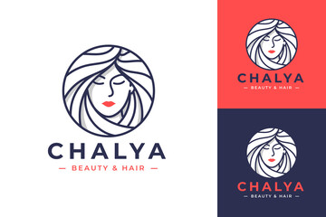 beauty women line art logo design