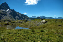 Bergpanorama Während Der 5 Seen Wanderung Auf Dem Pizol In Der Schweiz 7.8.2020