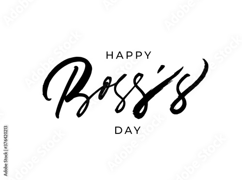 Fotografía Happy Boss's day vector brush calligraphy