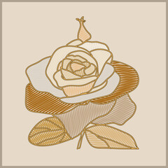 Illustration of a decorative rose.Vector. Pattern.