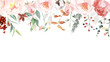 Watercolor hand painted floral banner