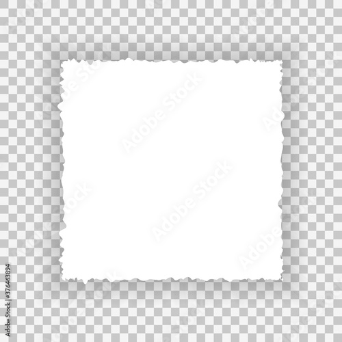 Vector realistic hole torn in paper with shadows isolated on transparent backgro Tableau sur Toile