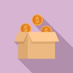 Wall Mural - Crowdfunding money box icon. Flat illustration of crowdfunding money box vector icon for web design