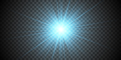Wall Mural - white glowing light explodes on a transparent background. sparkling magical dust particles. bright s