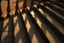 Play Of Light And Shadow On A Stone Staircase