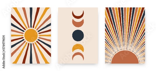 Fotografía Abstract sun moon posters
