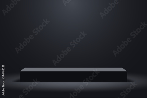 Fotomural Realistic dark platform, stage with empty pedestal