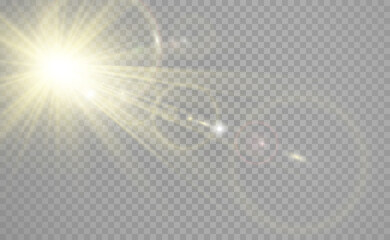 Wall Mural - special lens flash, light effect. the flash flashes rays and searchlight. illust.white glowing light