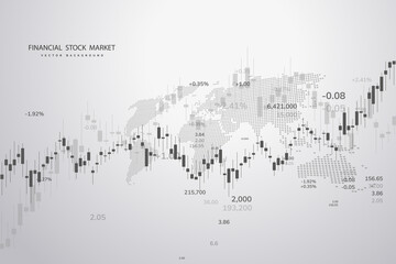 Canvas Print - stock market graph or forex trading chart for business and financial concepts, reports and investmen