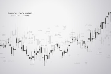 Wall Mural - Stock market graph or forex trading chart for business and financial concepts, reports and investment . Vector illustration