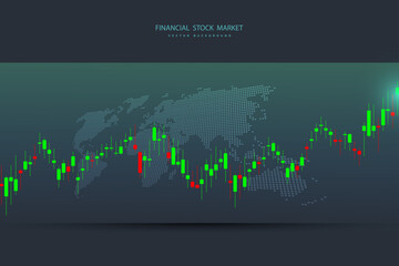 Canvas Print - stock market graph or forex trading chart for business and financial concepts, reports and investmen