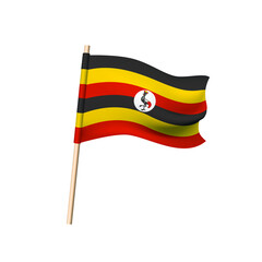 Wall Mural - Uganda flag on white background