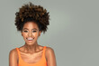© neonshot - Beautiful happy afro woman smiling to the camera.