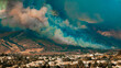 Yucaipa wildfire day 1 evening viewed from Yucaipa blvd
