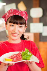 Canvas Print - 焼肉屋の店員