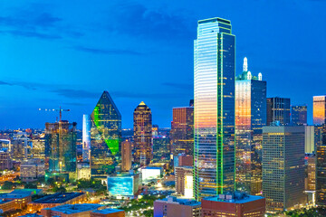 Dallas skyline at dusk