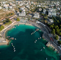 Wall Mural - Drone view of a beach in Ksamil