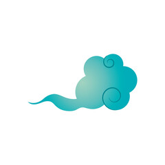 Sticker - oriental cloud icon, detailed style