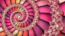 Digitally Generated Luxury Abstract Fractal Background With Purple, Violet And Pink Swirl Spiral Shape