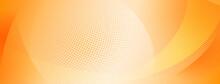Abstract Halftone Background Of Small Dots And Wavy Lines In Orange Colors