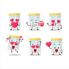 Poster - Filling form cartoon character with love cute emoticon