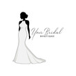 Beautiful Wedding Dresses Boutique Logo, Bridal Boutique Logo, Bridal Gown Logo Vector Design Template