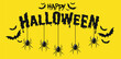 Happy halloween lettering vector Holiday calligraphy poster greeting card party invitation illustration on yellow background