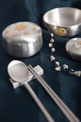 tableware with silver