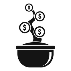 Wall Mural - Crowdfunding money plant pot icon. Simple illustration of crowdfunding money plant pot vector icon for web design isolated on white background