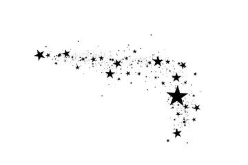 Wall Mural - stars on a white background. black star shooting with an elegant star.meteoroid, comet, asteroid, st