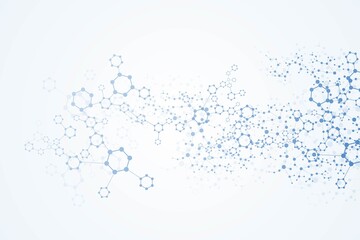 Science network pattern, connecting lines and dots. Technology hexagons structure or molecular connect elements.